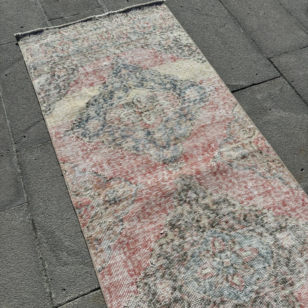 Vintage Turkish Runner Rug 2.6 x 12.9 ft