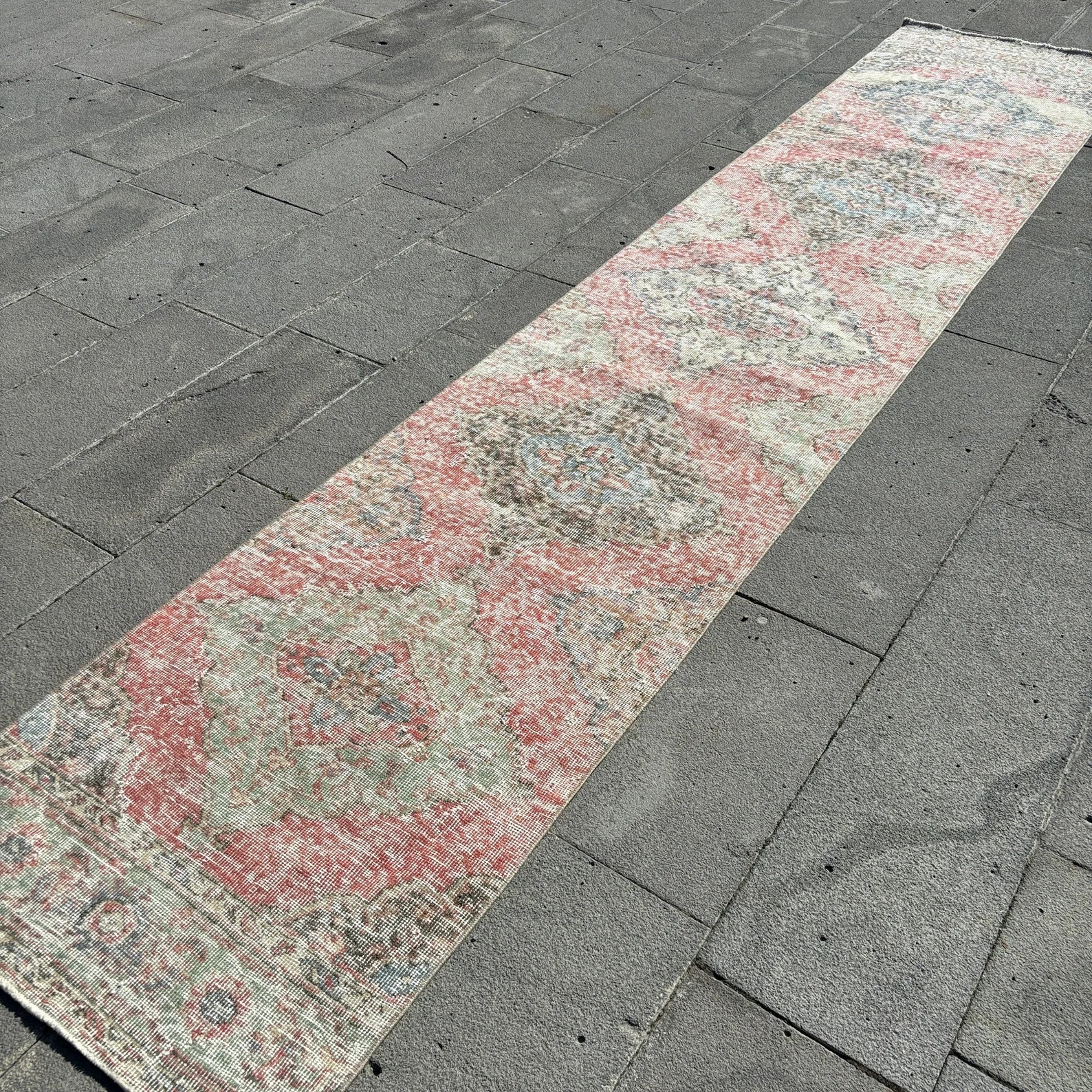 Vintage Turkish Runner Rug 2.6 x 12.9 ft