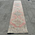 Vintage Turkish Runner Rug 2.6 x 12.9 ft