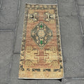 Vintage Turkish Mini Rug 1.6 x 3.6 ft