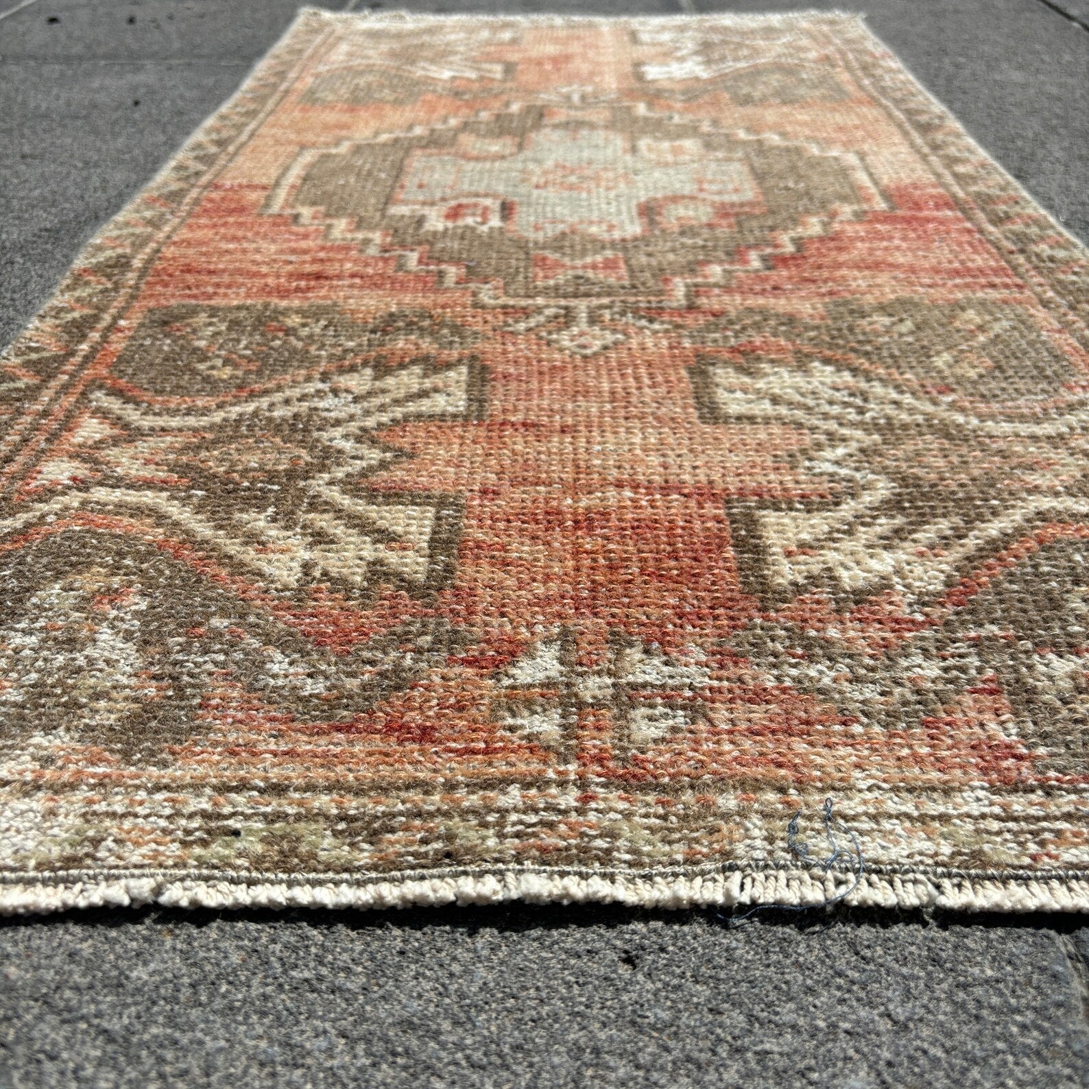 Vintage Turkish Mini Rug 1.5 x 2.8 ft