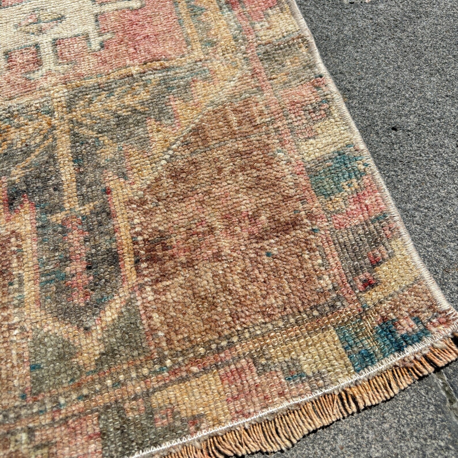 Vintage Turkish Mini Rug 1.4 x 3.2 ft