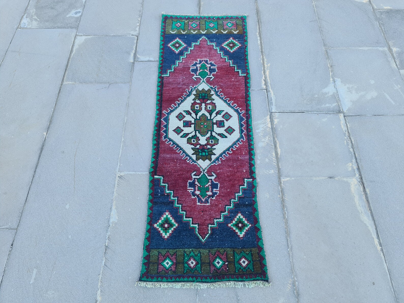 Vintage Turkish Mini Rug 1.4 x 4.2 ft