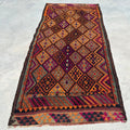 Vintage Turkish Accent Area rug 3.5 x 7.2 ft