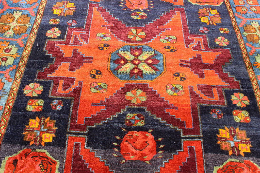 XL Vintage Soumak Accent Area Rug 6.6 x 11.3 ft