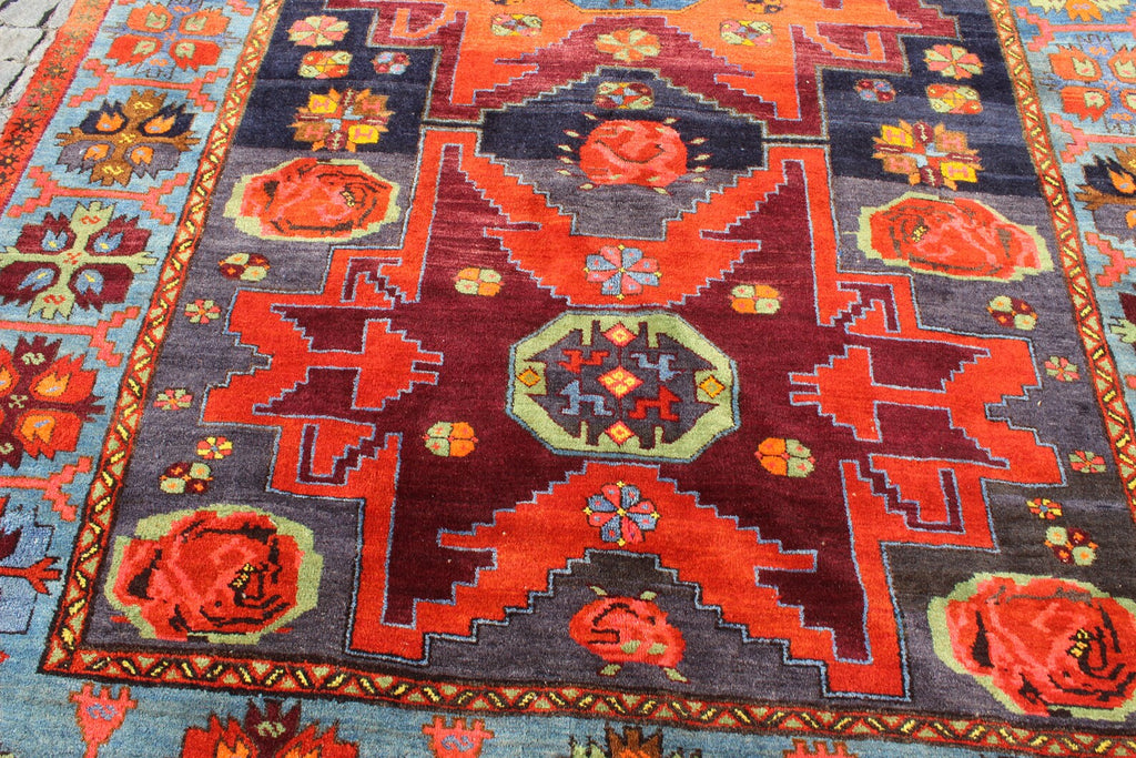 XL Vintage Soumak Accent Area Rug 6.6 x 11.3 ft