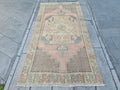 Vintage Turkish Accent Area rug 4 x 8.3 ft