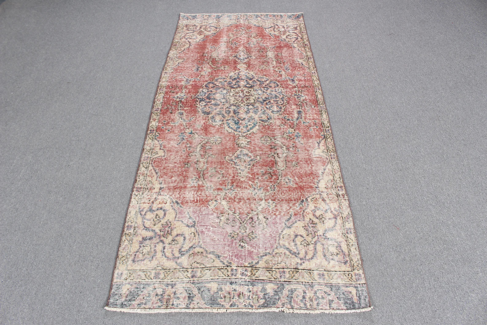 Vintage Turkish Runner Rug 2.8 x 6.8 ft