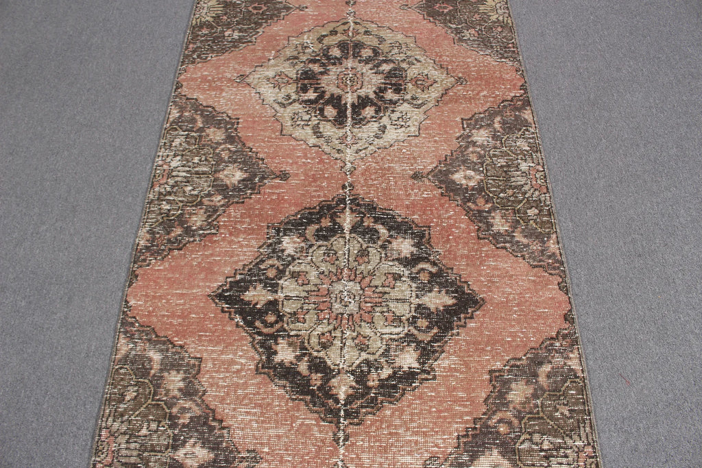 Vintage Turkish Runner Rug 3.2 x 12.1 ft