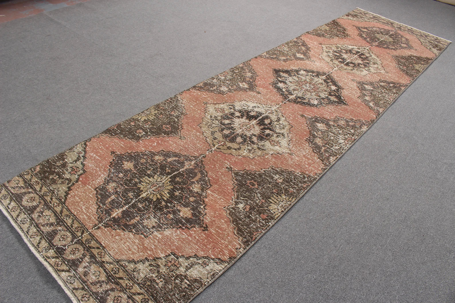 Vintage Turkish Runner Rug 3.2 x 12.1 ft