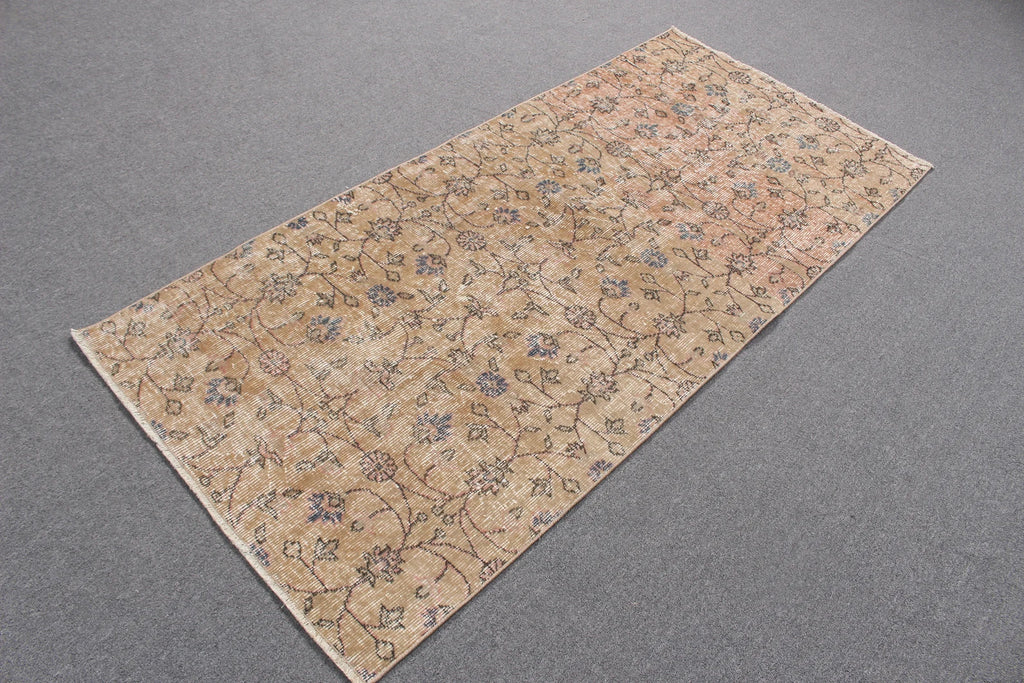 Vintage Turkish Runner Rug 2.9 x 6.3 ft