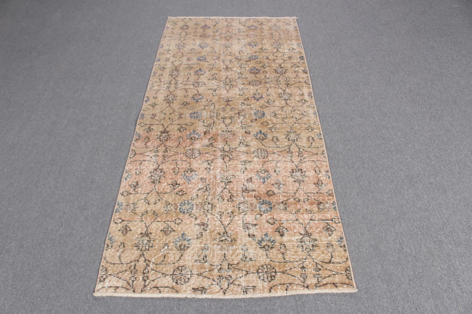 Vintage Turkish Runner Rug 2.9 x 6.3 ft
