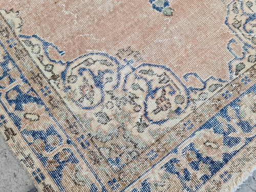 Vintage Turkish Accent Area rug 3.7 x 7.2 ft