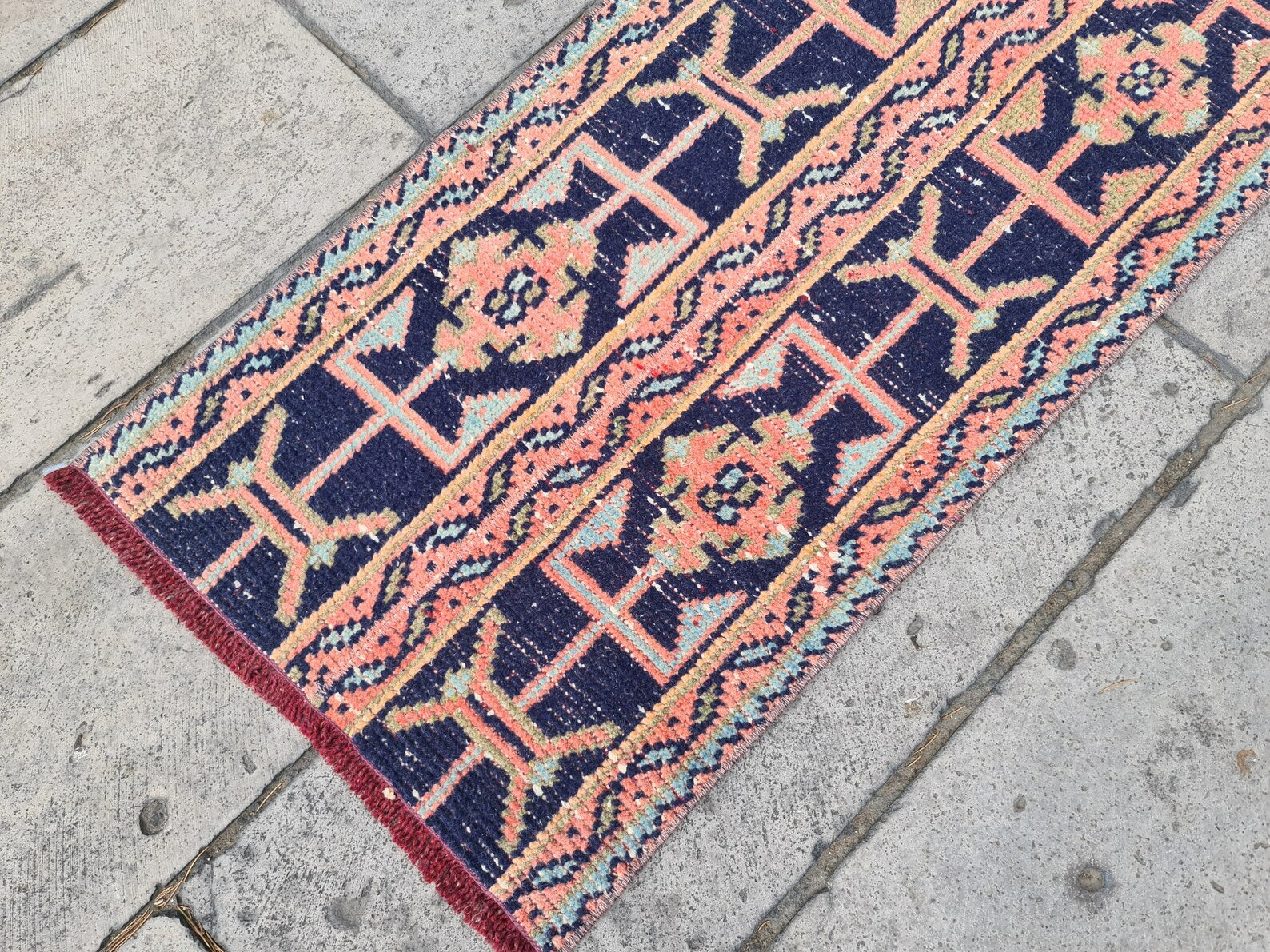 Vintage Turkish Runner Rug 1.7 x 10 ft