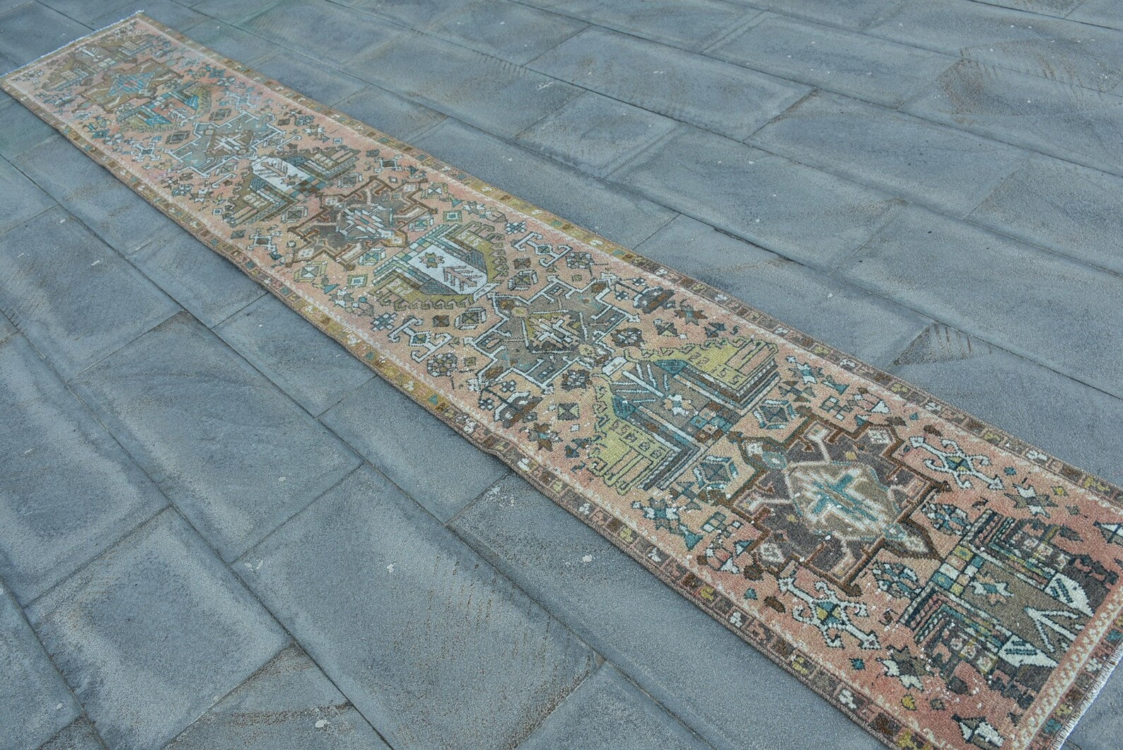 Vintage Persian Runner Rug 1.9 x 12.3 ft