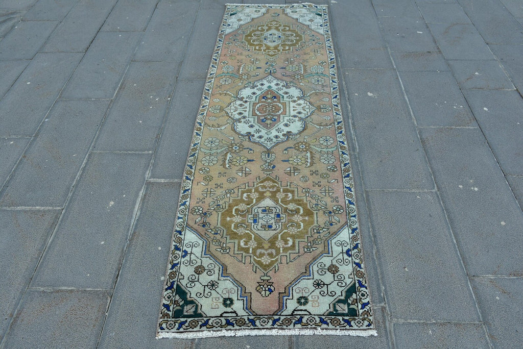 Vintage Persian Runner Rug 2.3 x 7.4 ft
