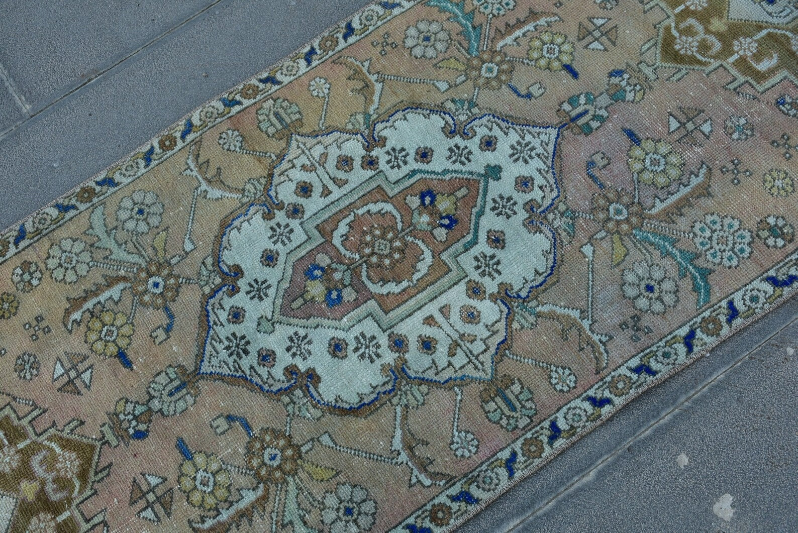 Vintage Persian Runner Rug 2.3 x 7.4 ft