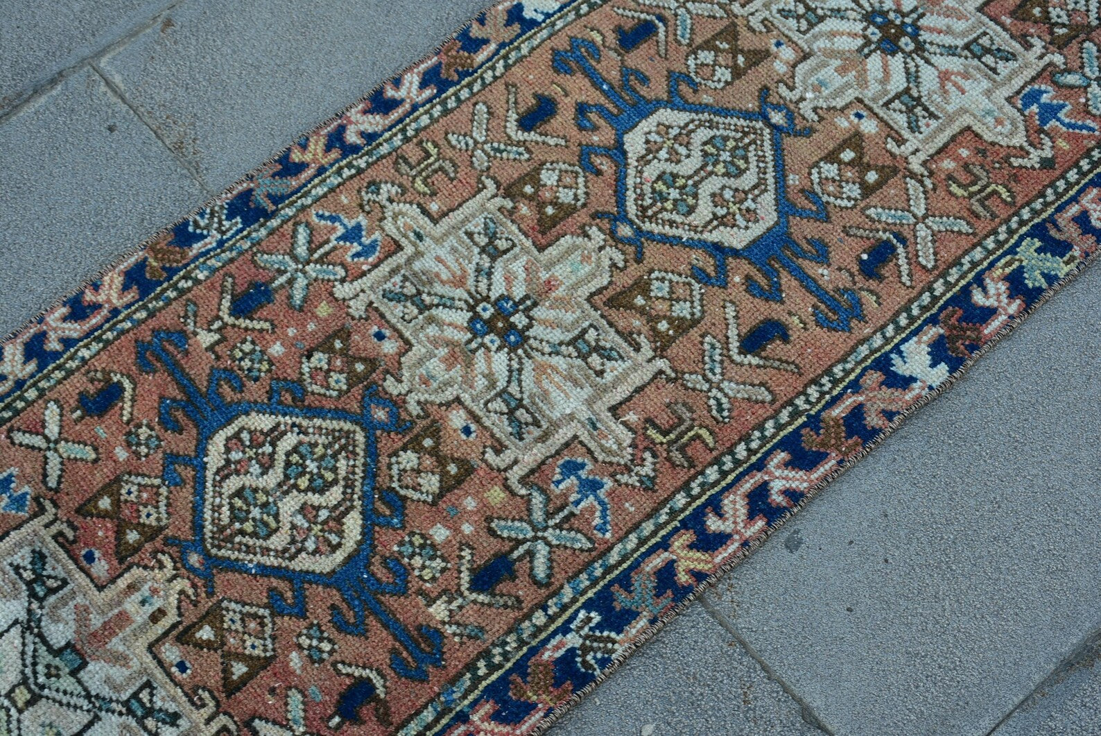 Vintage Persian Runner Rug 1.7 x 9.8 ft