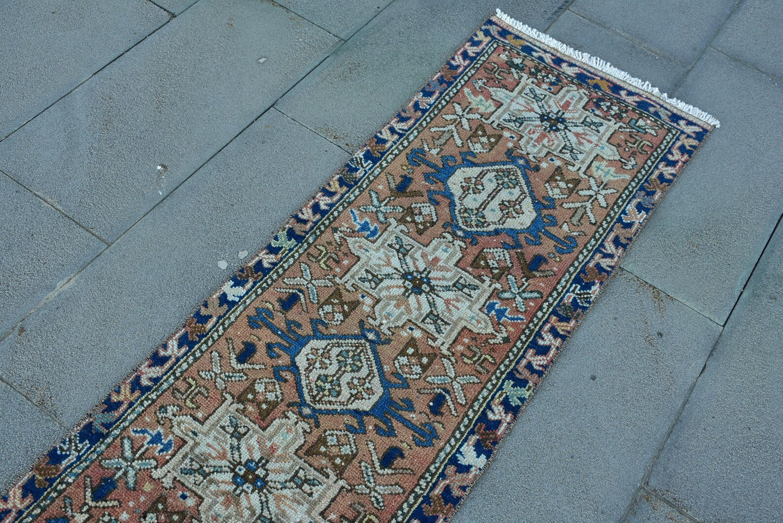 Vintage Persian Runner Rug 1.7 x 9.8 ft