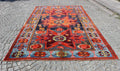 XL Vintage Soumak Accent Area Rug 6.6 x 11.3 ft