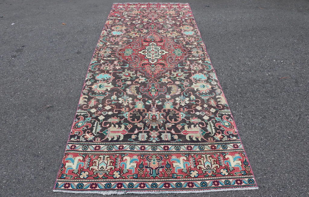 Vintage Persian Accent Area Rug 4.3 x 11.6 ft