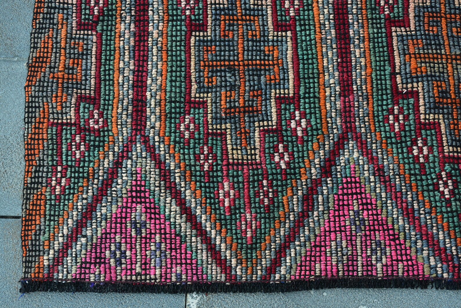 XL Vintage Kilim Turkish Accent Area rug 5.2 x 8.3 ft