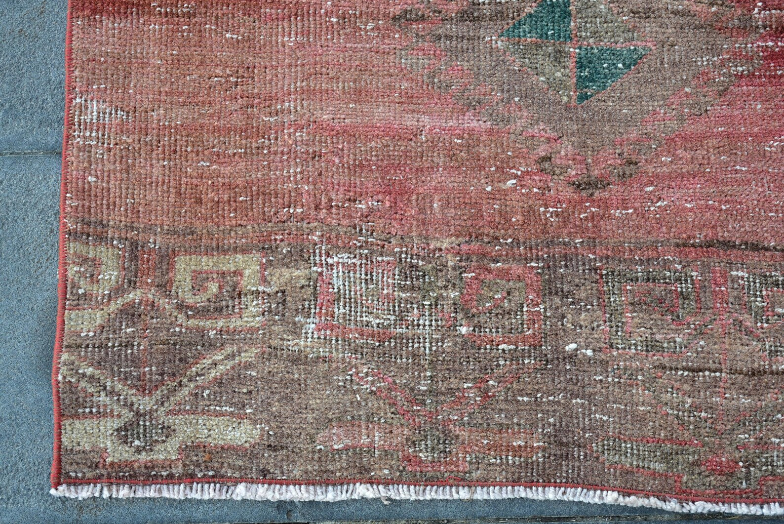 Vintage Turkish Runner Rug 2.8 x 12.2 ft