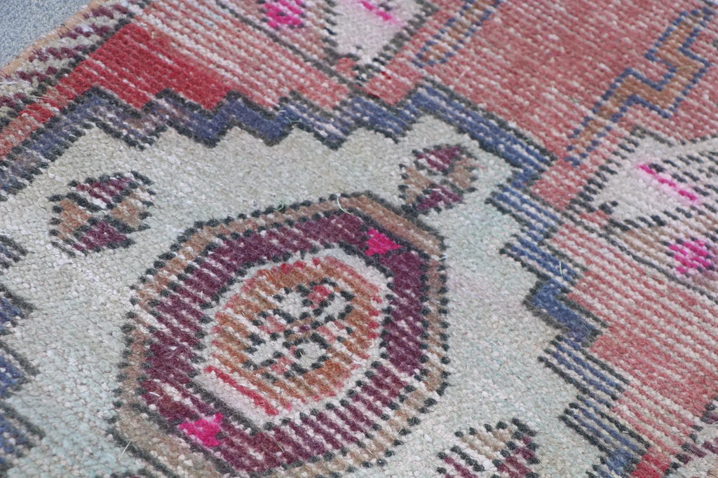 Vintage Turkish Mini Rug 1.4 x 2.9 ft