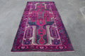 Vintage Turkish Accent Area rug 4.2 x 8.8 ft