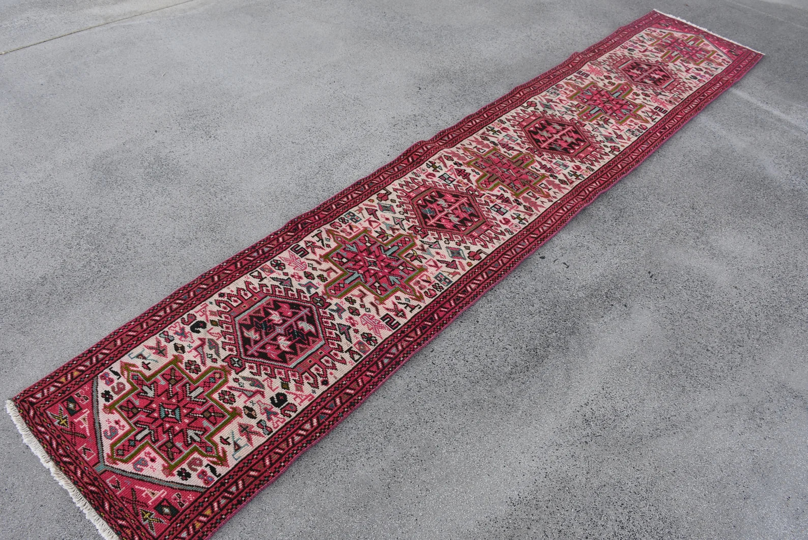 Vintage Persian Runner Rug 1.9 x 10.2 ft
