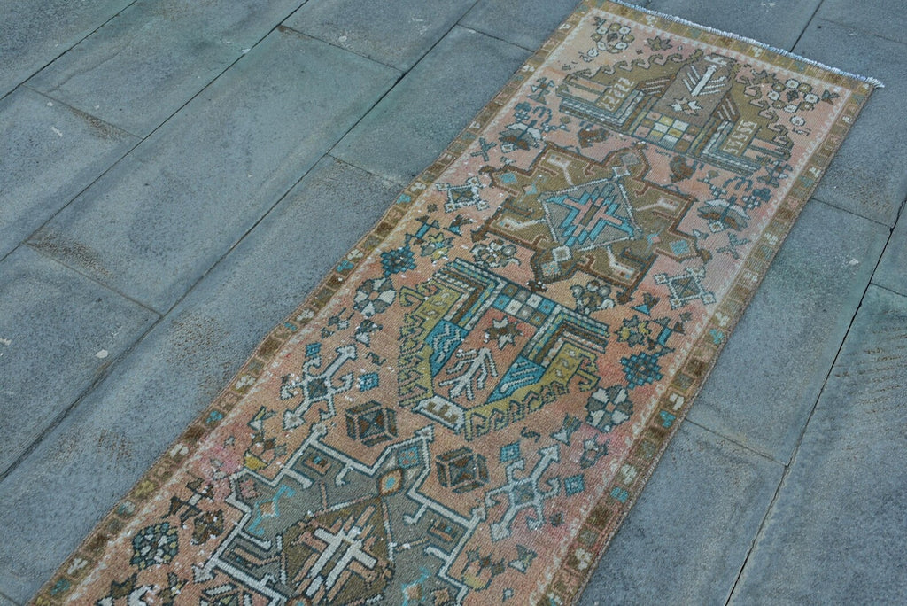 Vintage Persian Runner Rug 1.9 x 12.3 ft