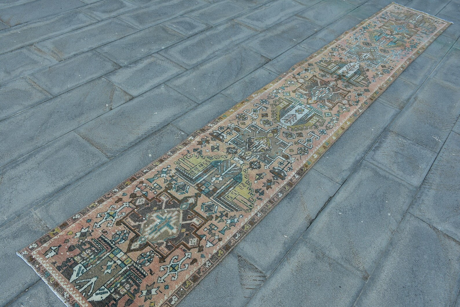 Vintage Persian Runner Rug 1.9 x 12.3 ft