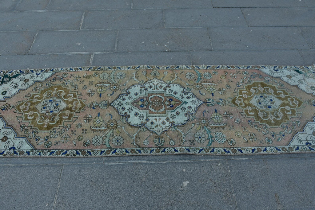 Vintage Persian Runner Rug 2.3 x 7.4 ft