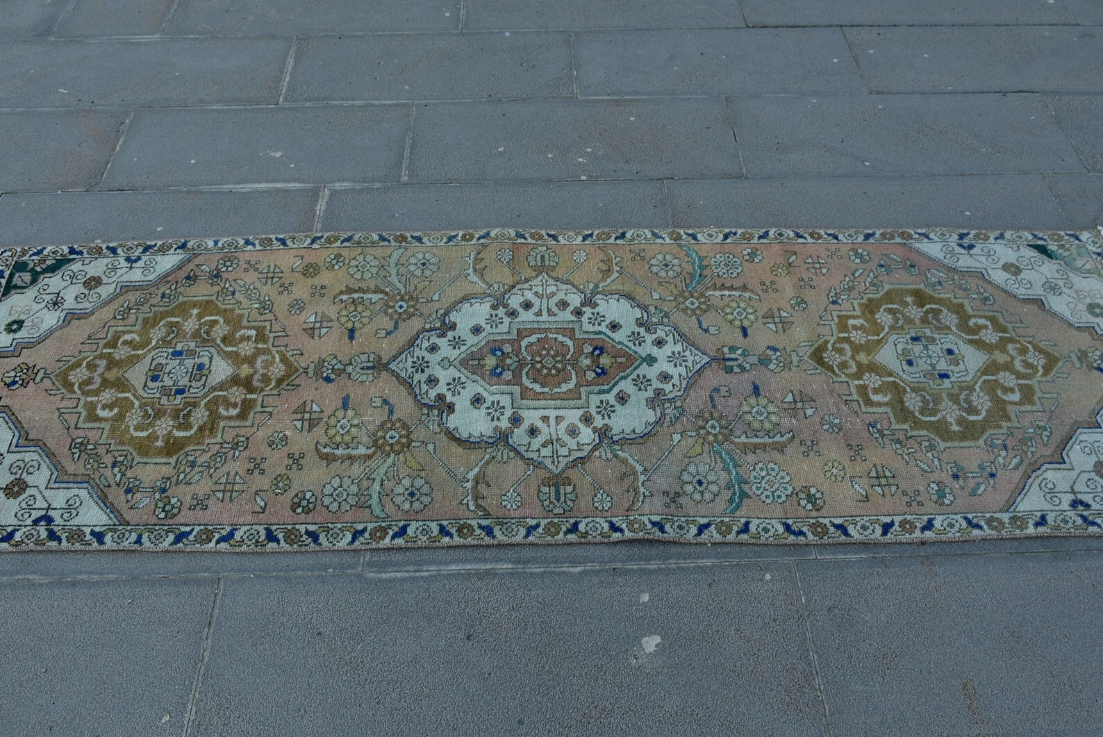 Vintage Persian Runner Rug 2.3 x 7.4 ft