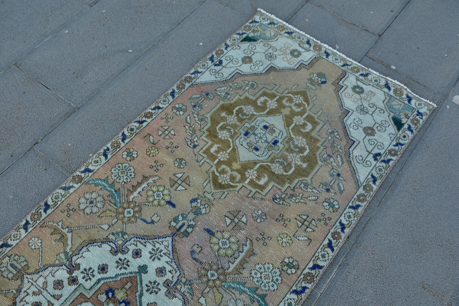 Vintage Persian Runner Rug 2.3 x 7.4 ft
