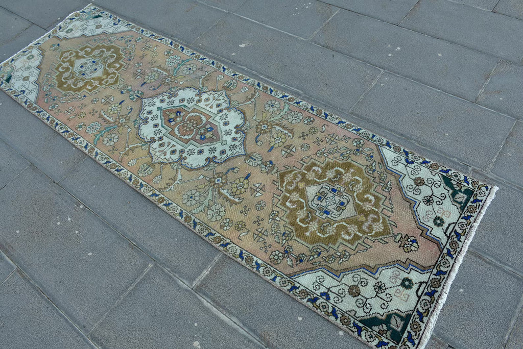 Vintage Persian Runner Rug 2.3 x 7.4 ft