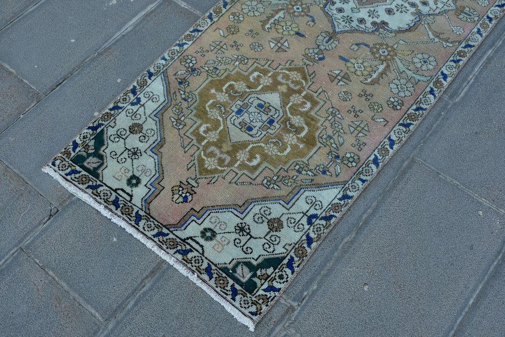 Vintage Persian Runner Rug 2.3 x 7.4 ft