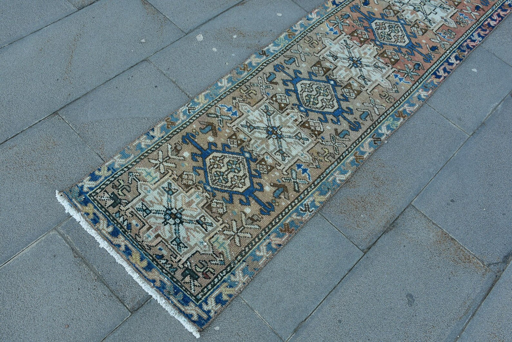Vintage Persian Runner Rug 1.7 x 9.8 ft