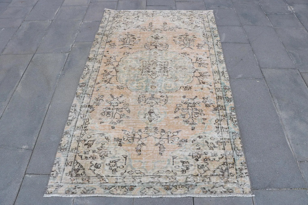 Vintage Turkish Accent Area rug 3.5 x 6 ft