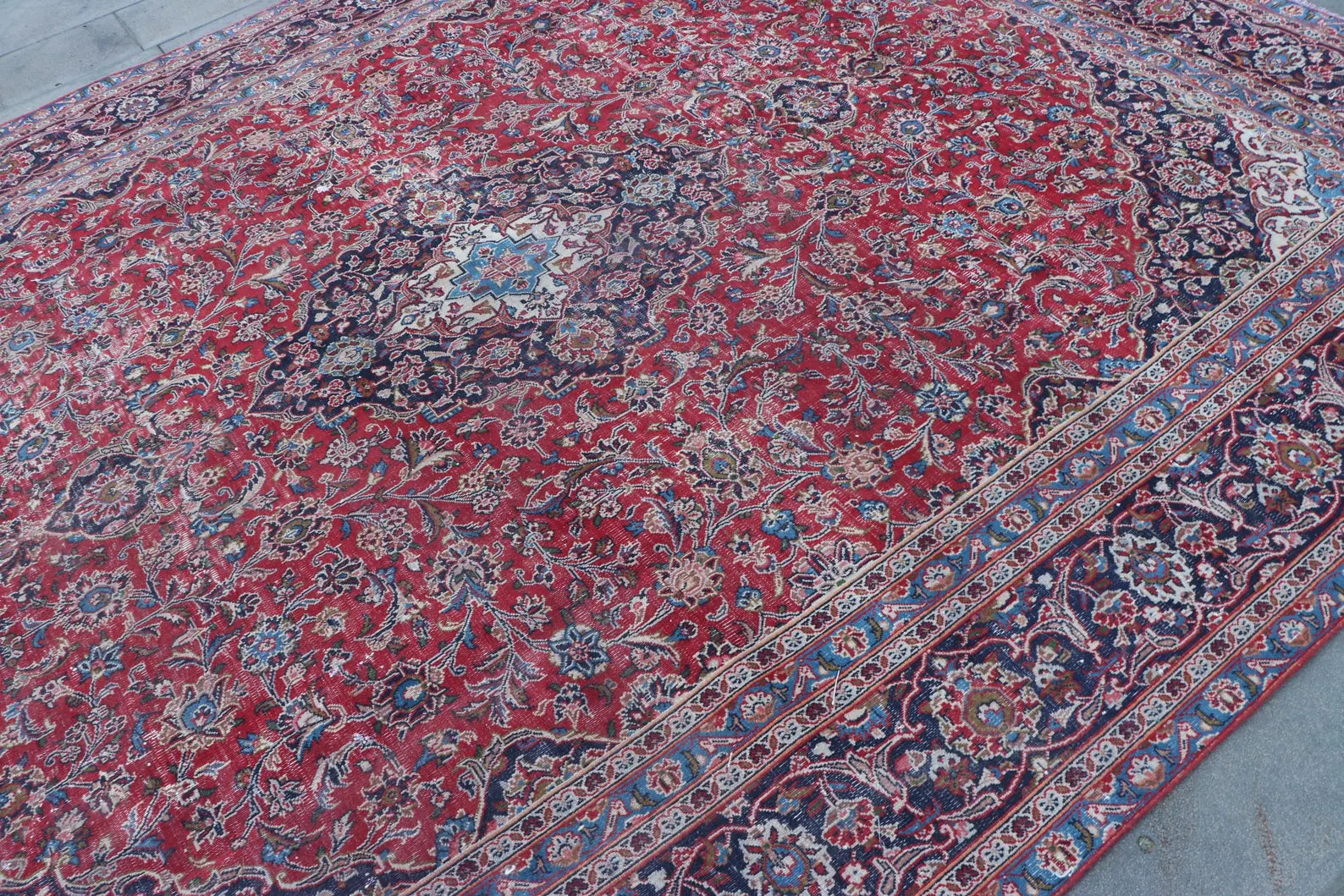 XL Vintage Persian Accent Area Rug  8.9 x 11.8 ft