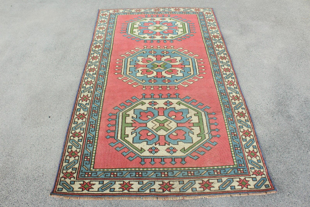 Vintage Turkish Accent Area rug 3.5 x 6 ft