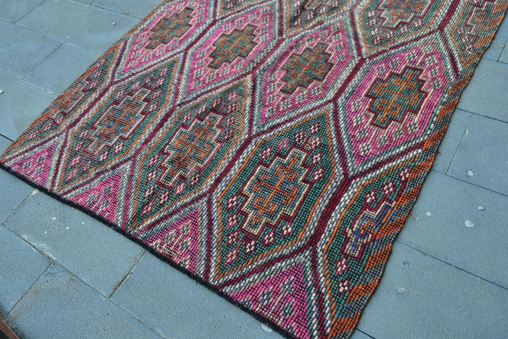 XL Vintage Kilim Turkish Accent Area rug 5.2 x 8.3 ft