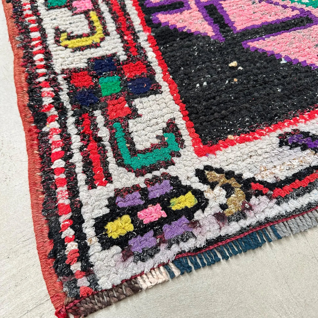 Vintage Turkish Runner Rug 2.7 x 12.3 ft
