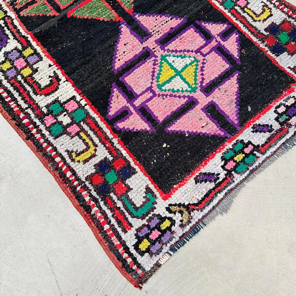 Vintage Turkish Runner Rug 2.7 x 12.3 ft