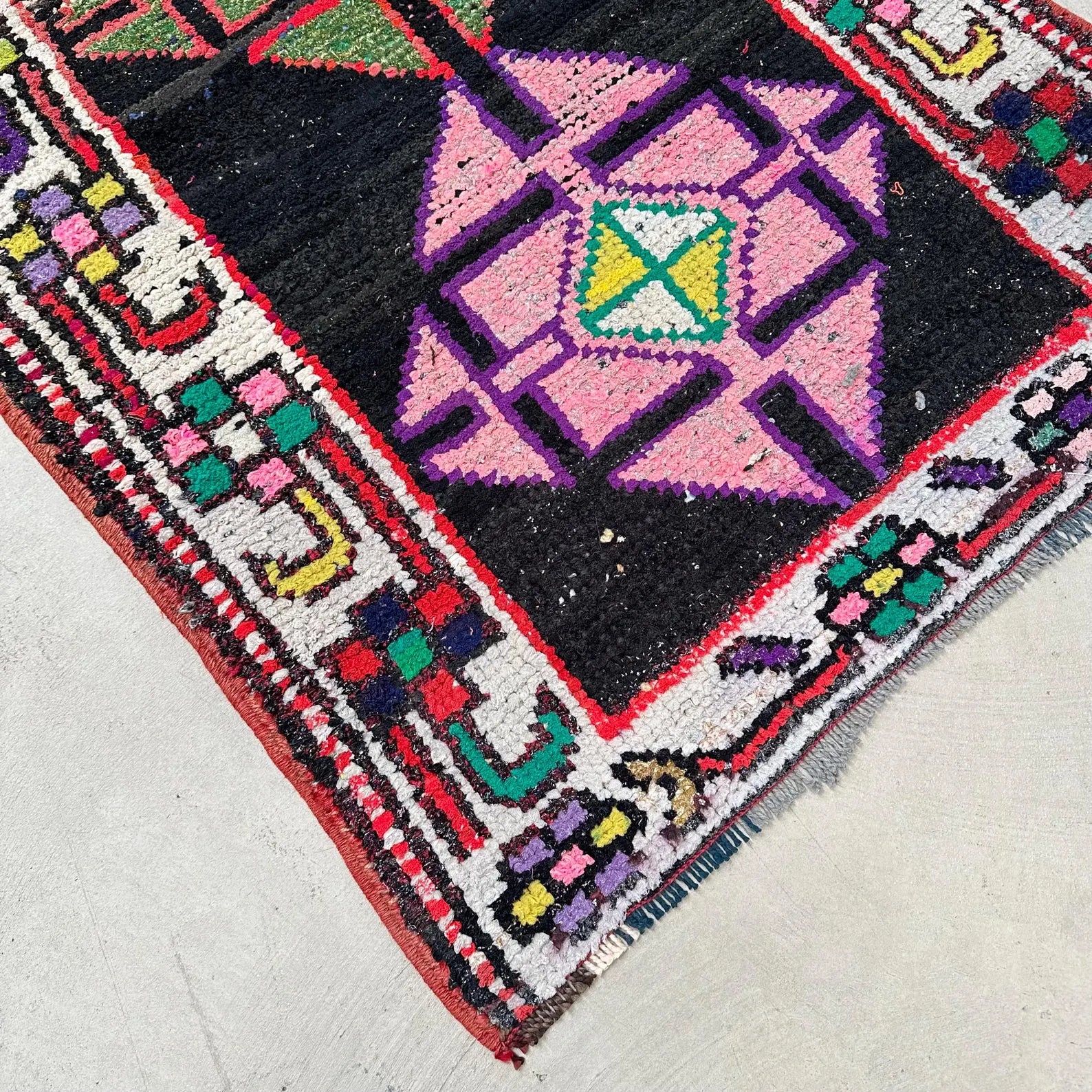 Vintage Turkish Runner Rug 2.7 x 12.3 ft