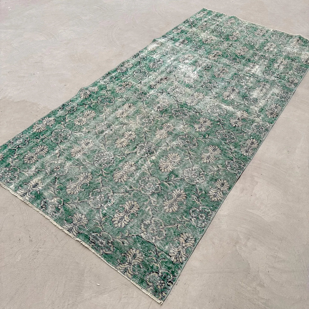 Vintage Turkish Accent Area Rug 4.1 x 8.7 ft