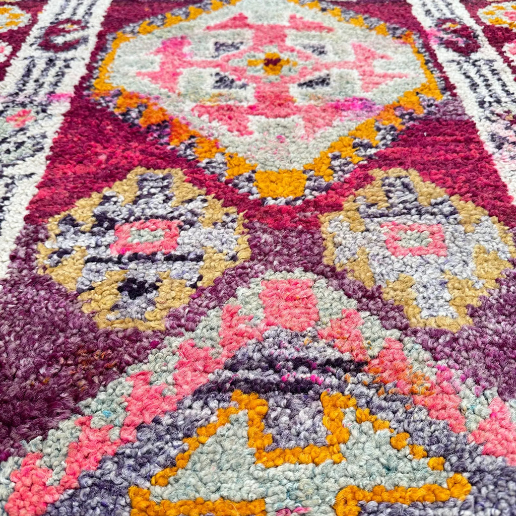 Vintage Turkish Runner Rug 2.7 x 10.5 ft