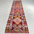 Vintage Turkish Runner Rug 2.7 x 10.5 ft