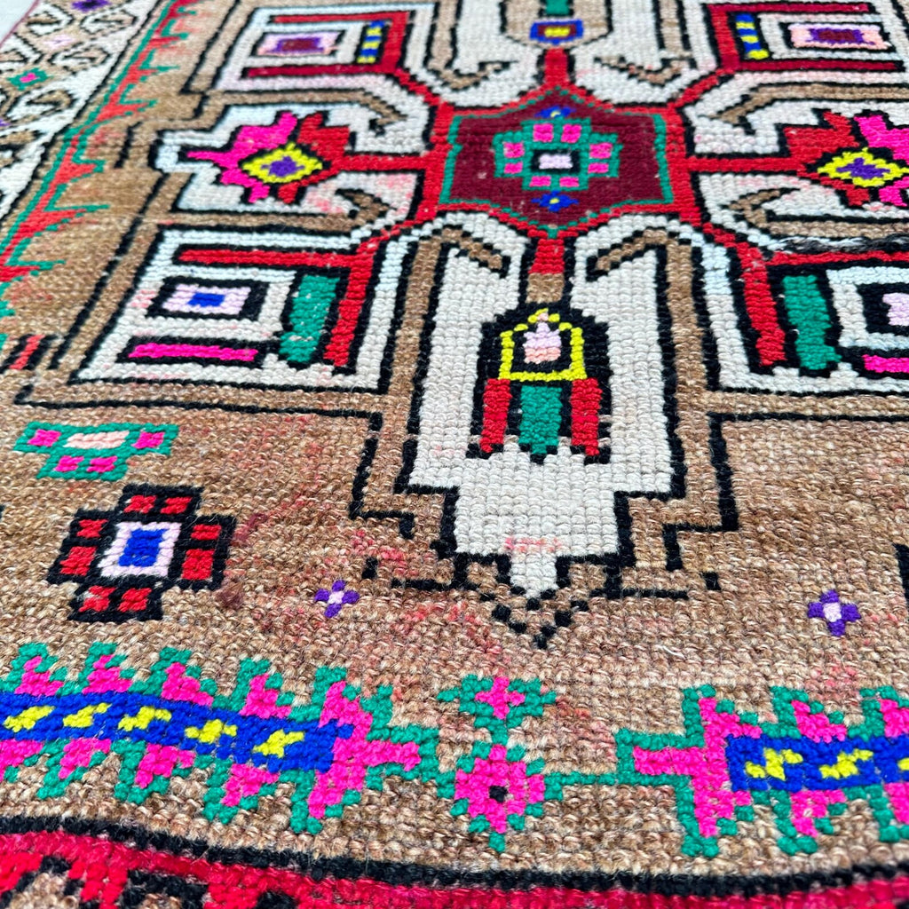 Vintage Turkish Runner Rug 2.8 x 11.6 ft