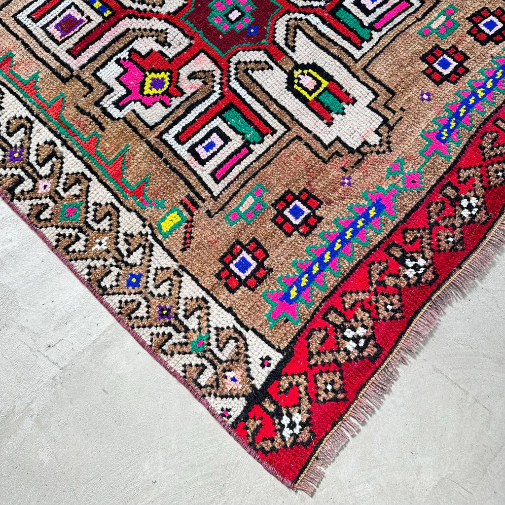 Vintage Turkish Runner Rug 2.8 x 11.6 ft